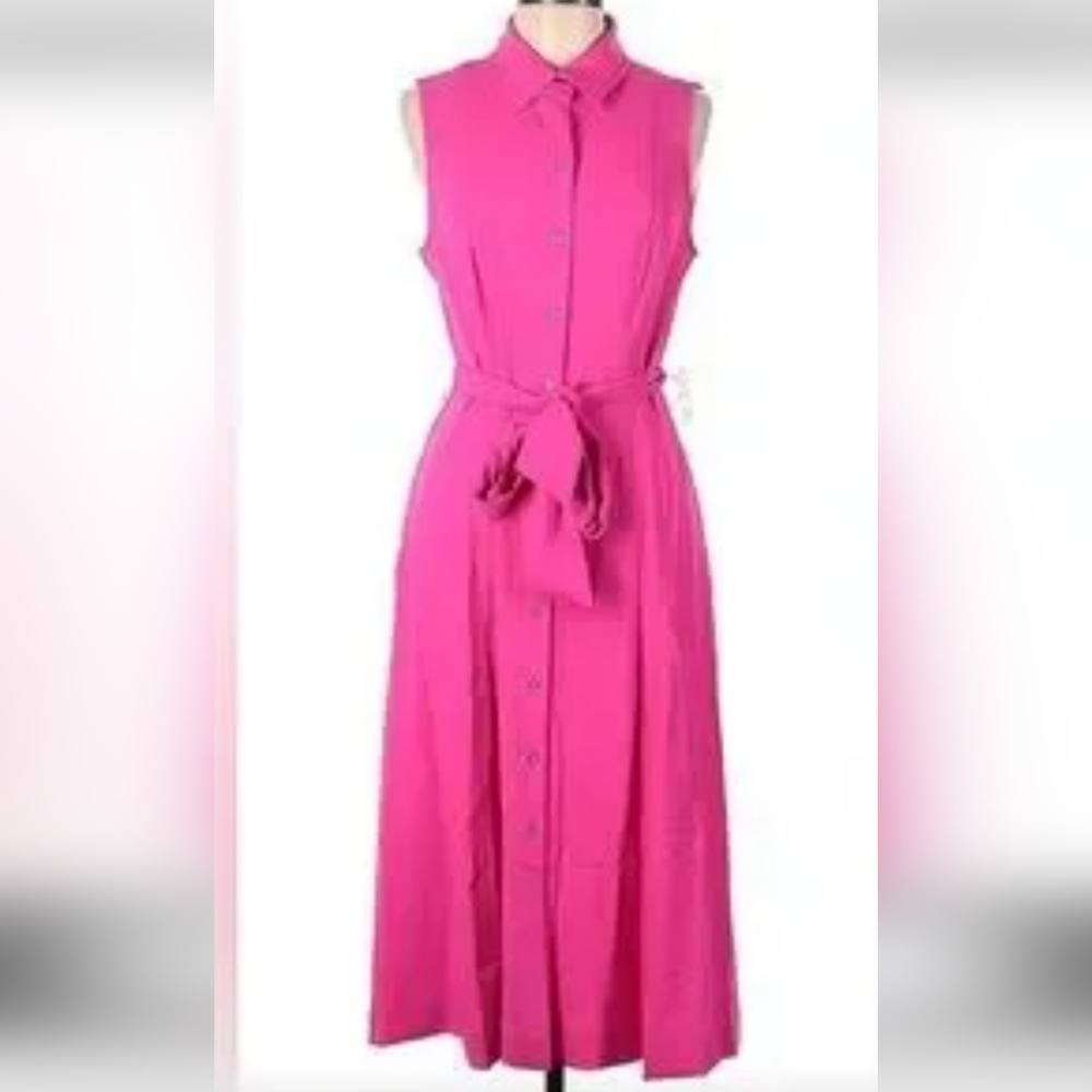Anne Klein Pink Halter Tie Front Maxi Dress